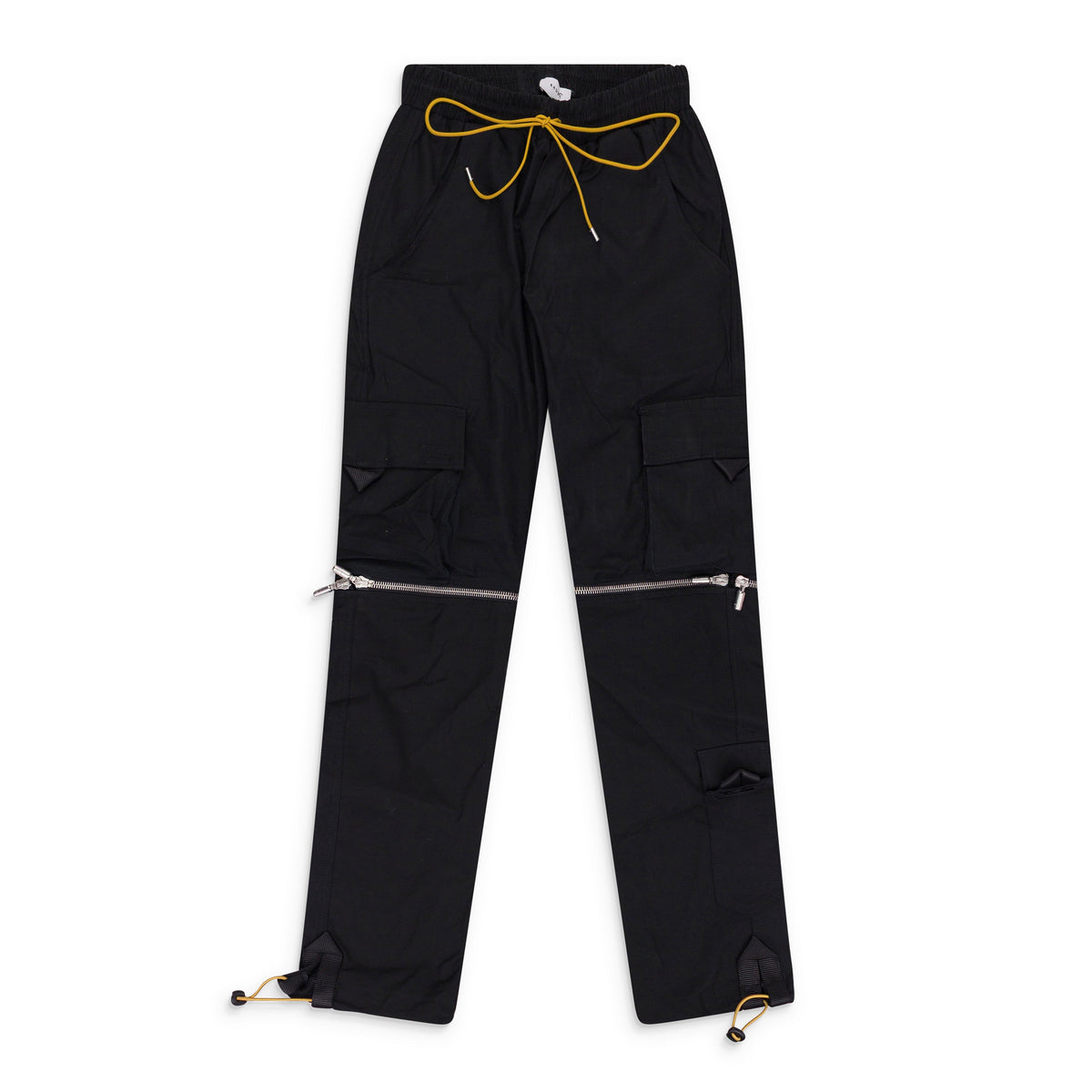 Black Knee Zip Cargo Pants
