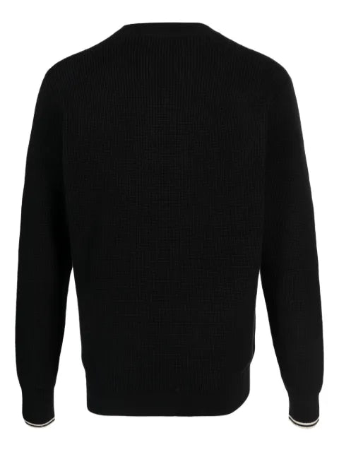 Fred Perry waffle-knit logo-embroidered jumper