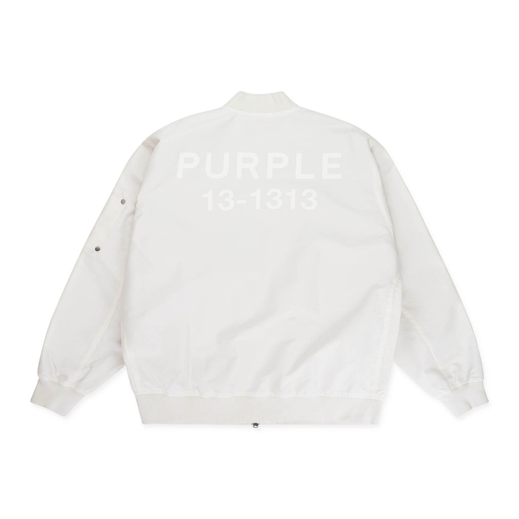 COTTON POLY OVERSIZED OFF WHITE BOMBERS