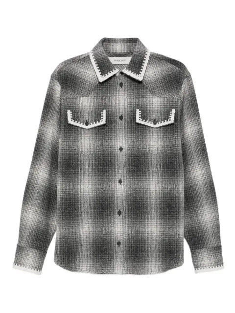 Golden Goose Journey check embroidered shirt