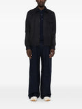 Moncler leather logo cotton blend shirt