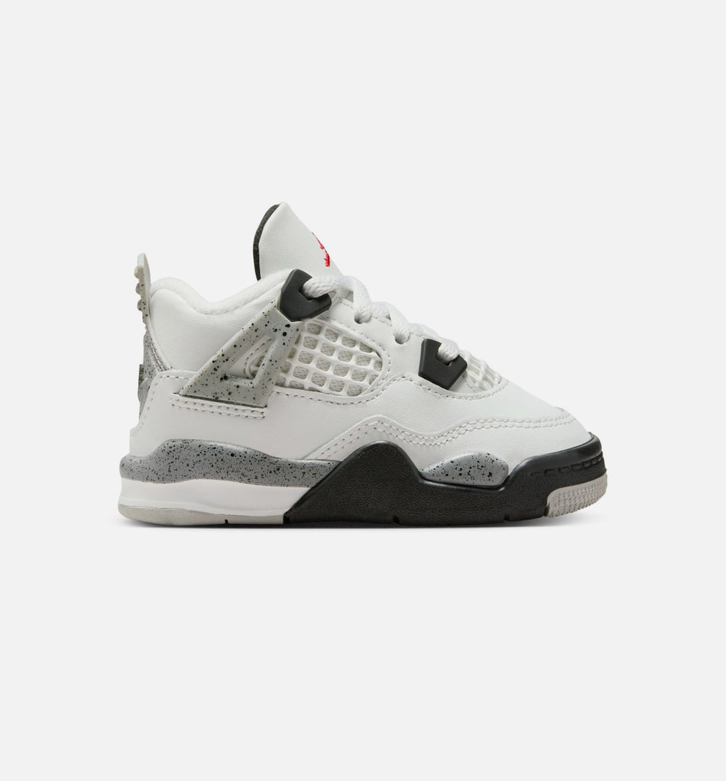 Air Jordan 4 Retro White Cement Infant/Toddler Lifestyle Shoe – Summit White/Fire Red/Cement Grey/Black