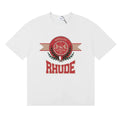 Rhude Cursive Logo Vintage Regatta Crew‑Neck Casual Short‑Sleeve Tee