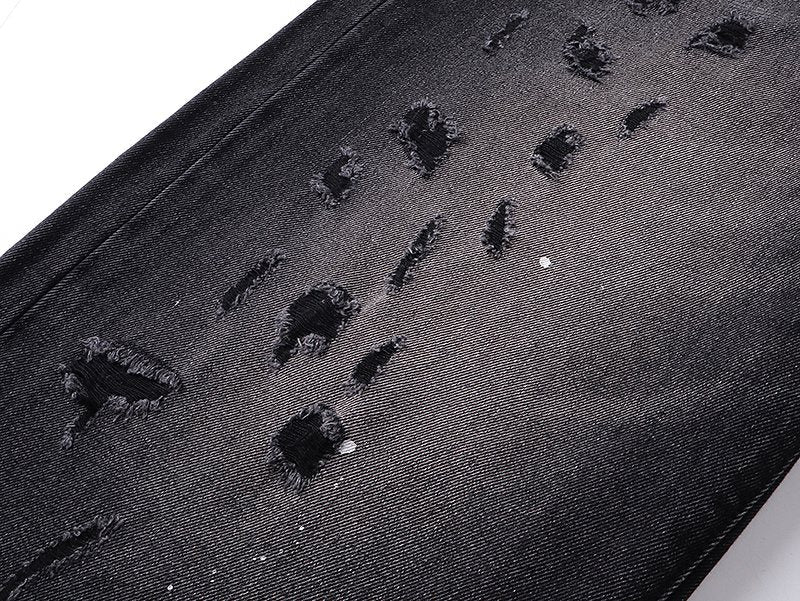 Purple Brand Black Paint-Splatter Distressed Jeans