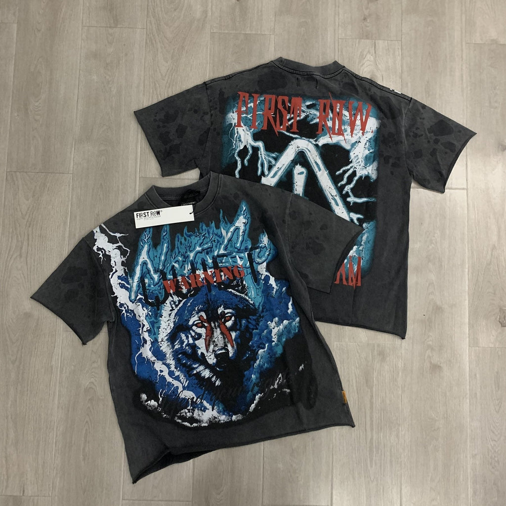 FIRST ROW Warning Not So Quiet Wolf Cropped T-Shirt