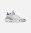 Air Jordan 3 Retro Cobalt Bliss Youth Sneakers - White/Cobalt Bliss/Football Grey/Pink Glow
