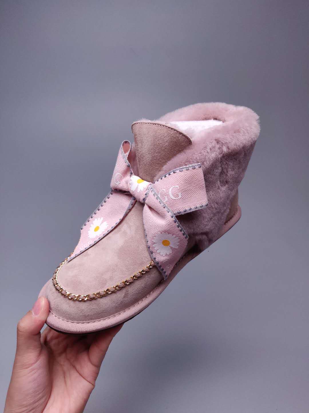 Daisy Chain Ribbon Snow Boot — Dusty Pink | New Arrival | In Stock