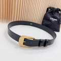 CELINE LARGE WESTERN 35 MM BELT BLACK CALFSKIN GOLD HARDWARE