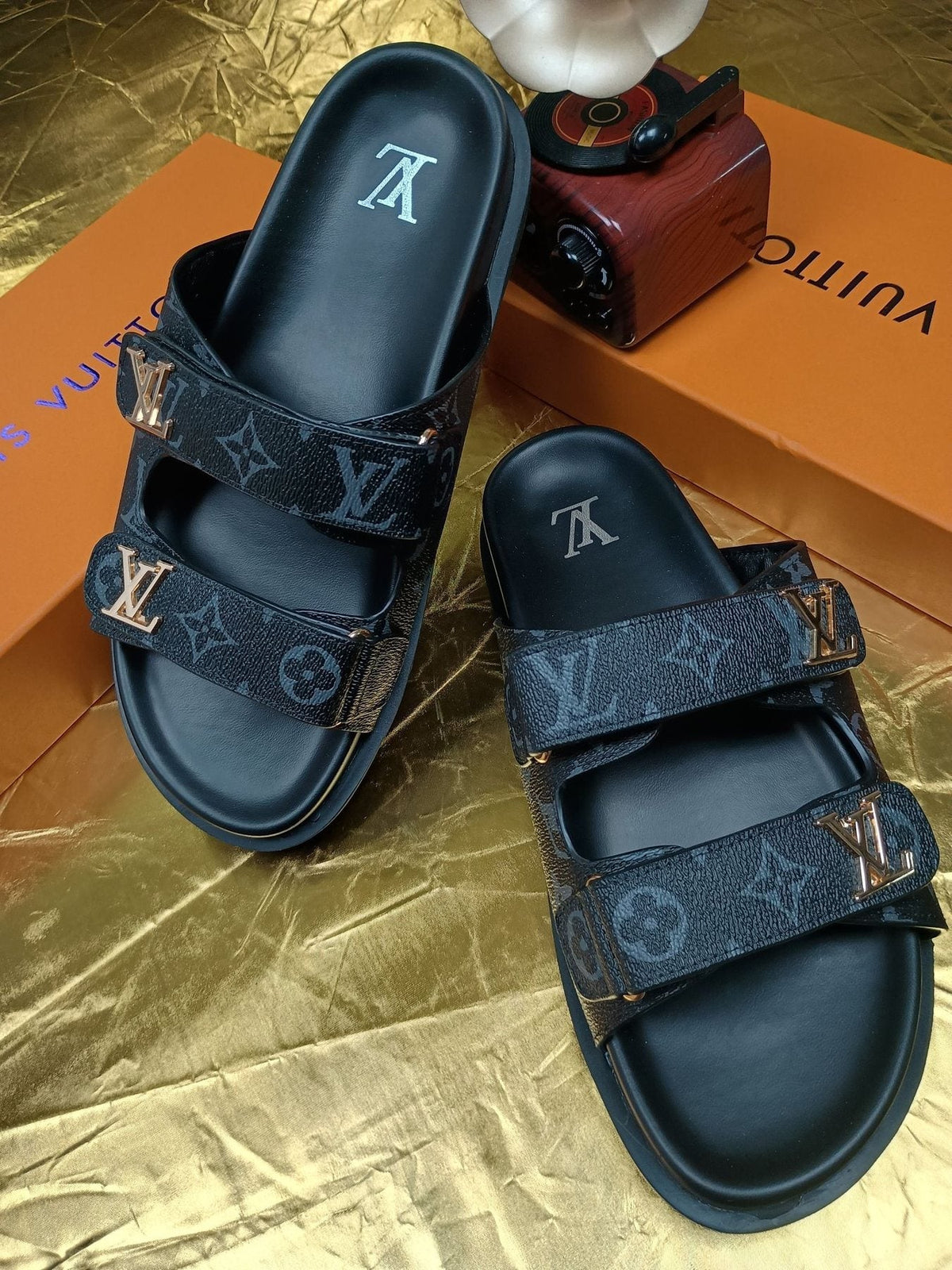 Louis Vuitton Monogram Double-Strap Slide Sandals