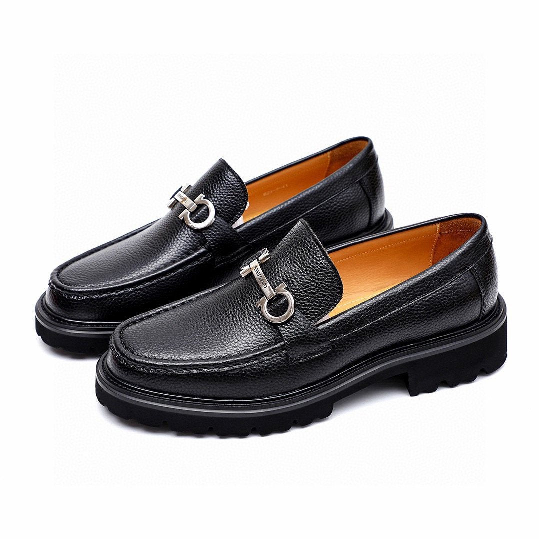 Salvatore Ferragamo Men's Black Lug Sole Bit Loafers