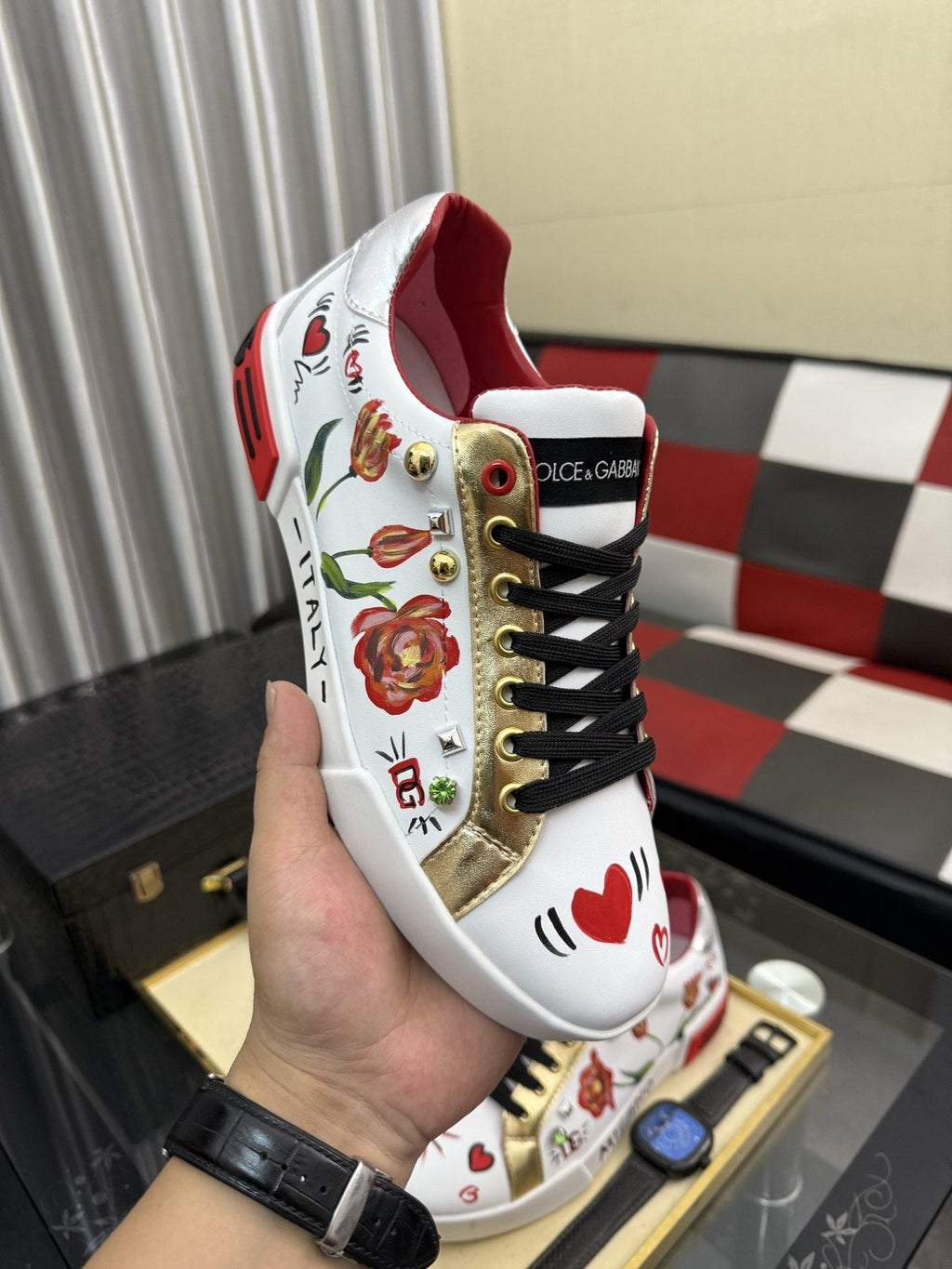 Dolce & Gabbana Floral Print Low-Top Sneakers