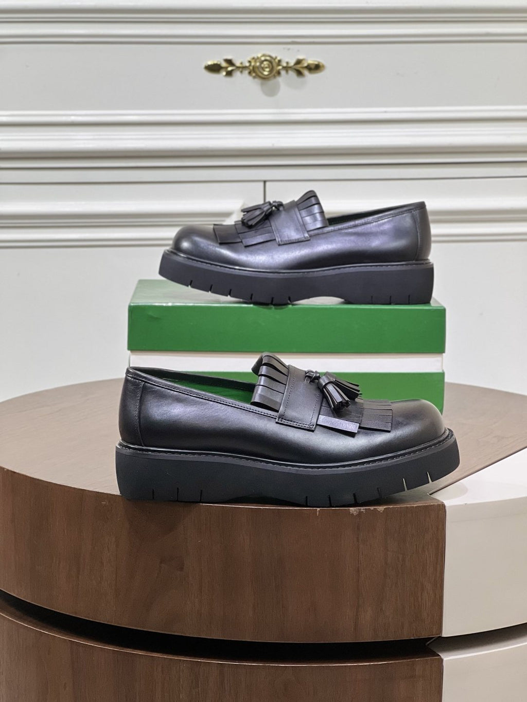Bottega Veneta Men’s Tassel Lug Sole Loafers