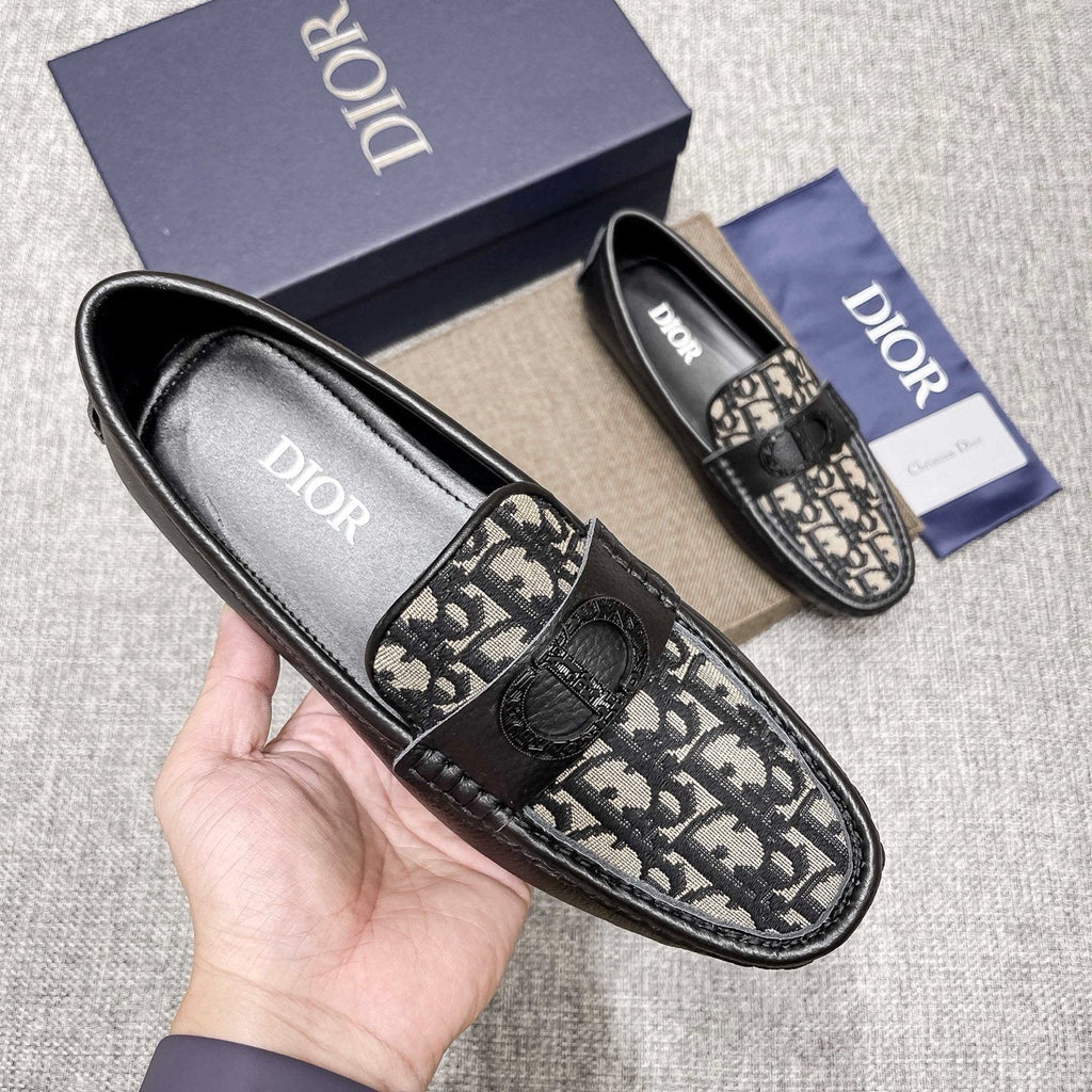 Dior Men's Patterned Strap Loafers