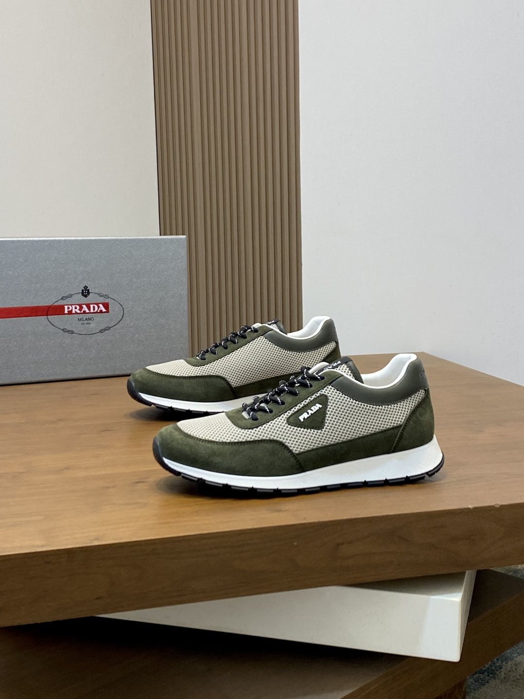 Prada Men's Panel Low-Top Sneakers - Padded Collar