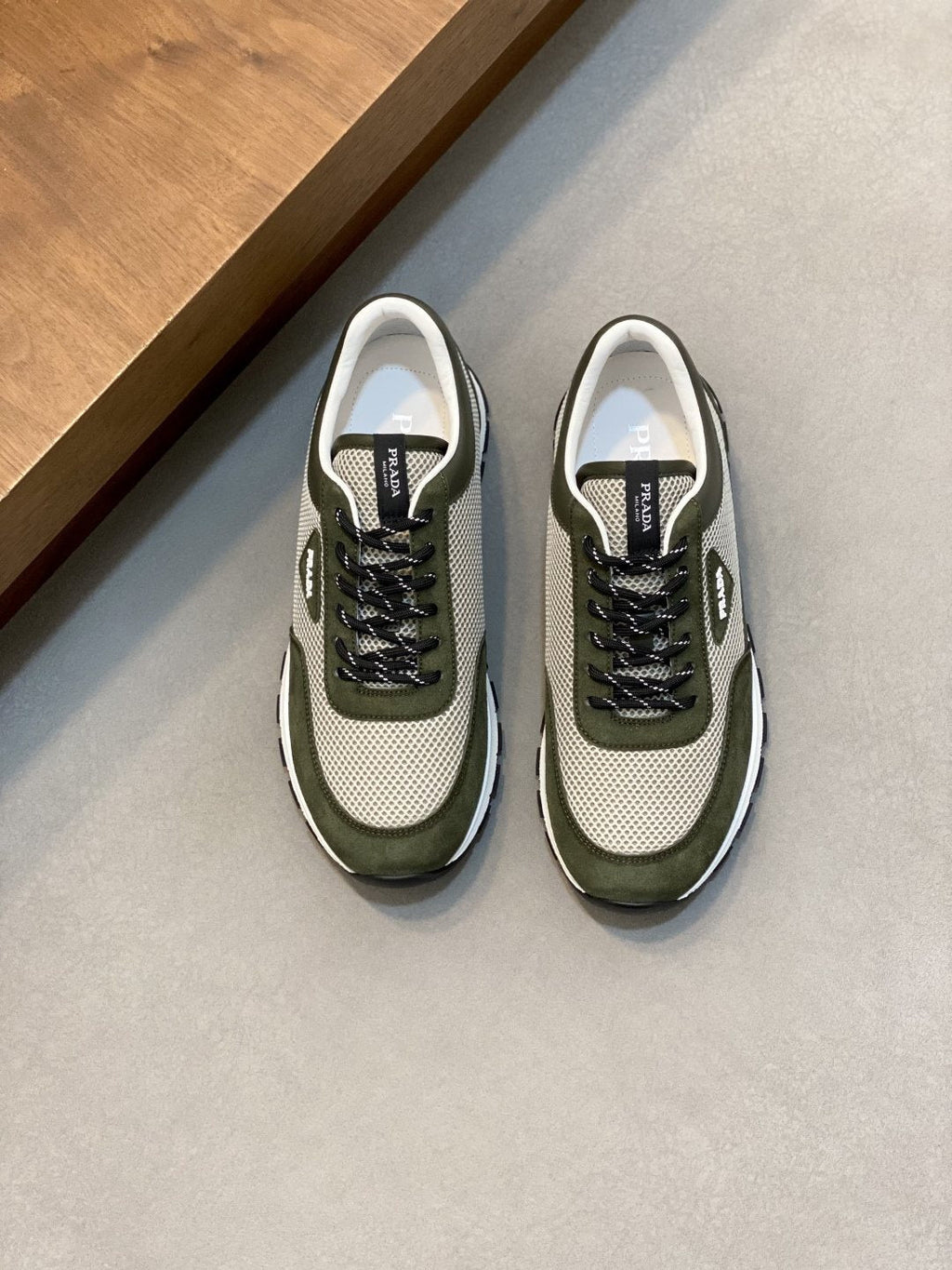 Prada Men's Panel Low-Top Sneakers - Padded Collar