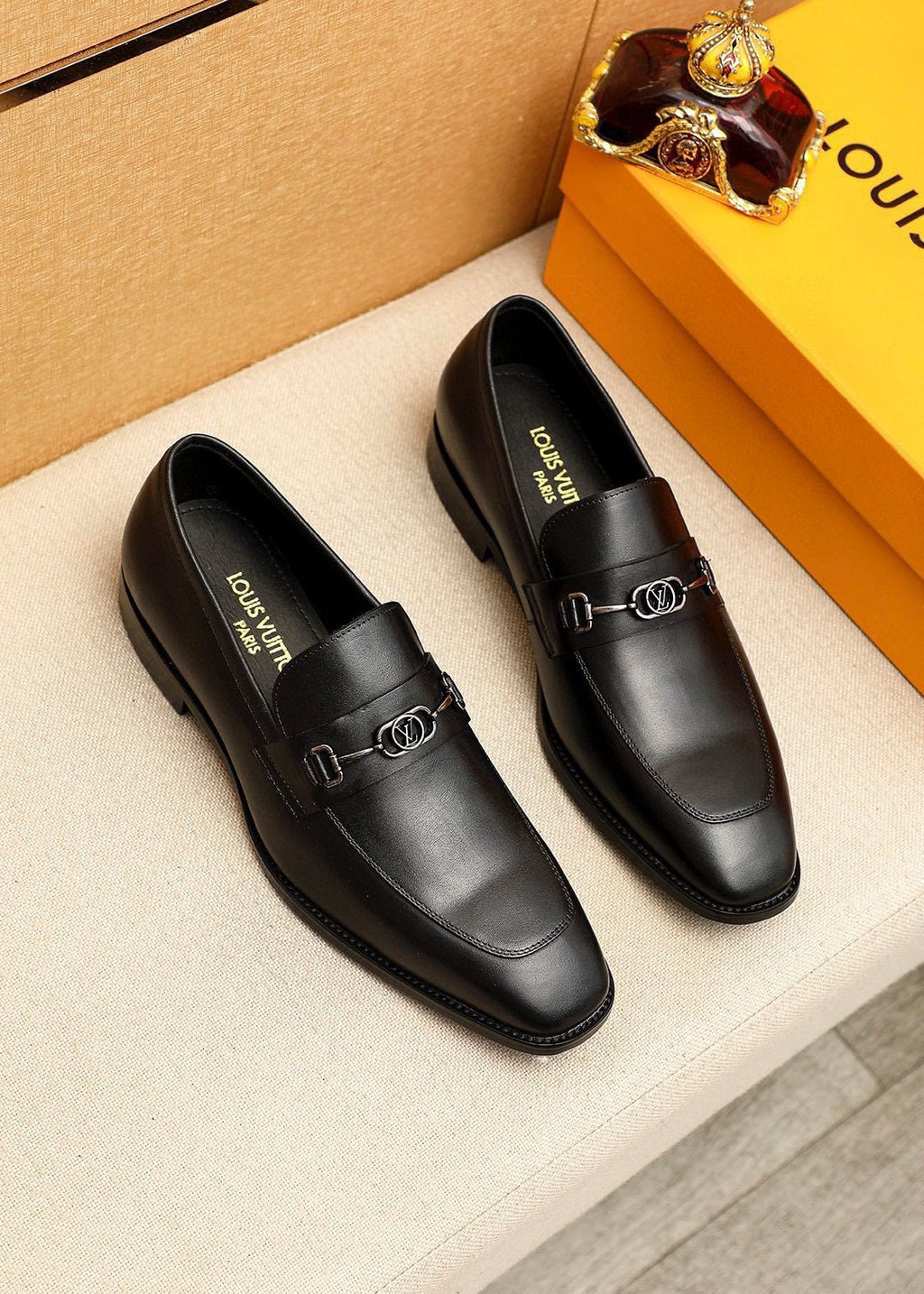 Louis Vuitton Metal-Bit Leather Loafers