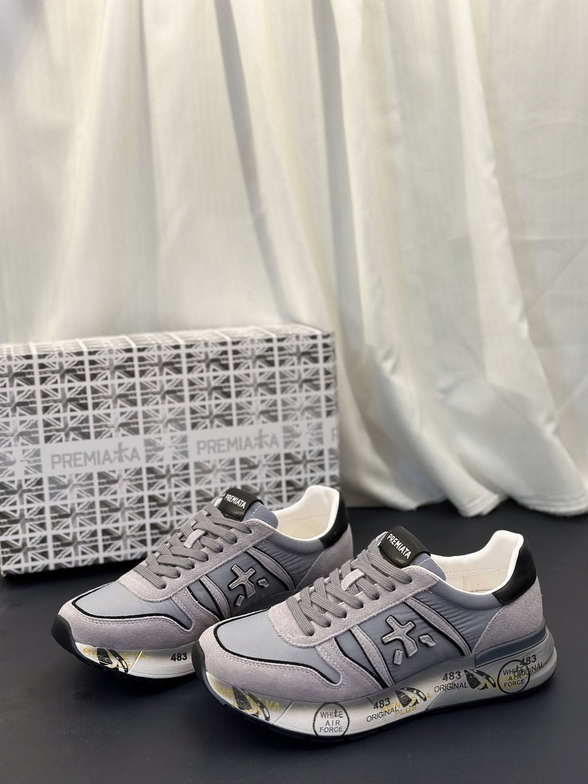 Premiata Men's Graphic Sole Low-Top Sneakers
