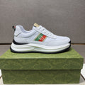 Gucci Men's Stripe Low-Top Sneakers - Layered Upper With Gold-Tone Side Emblem
