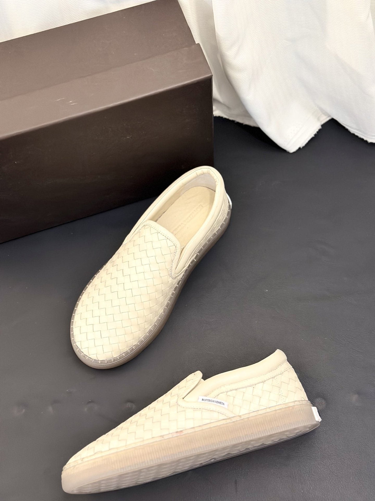 Bottega Veneta Woven Slip-On Sneakers