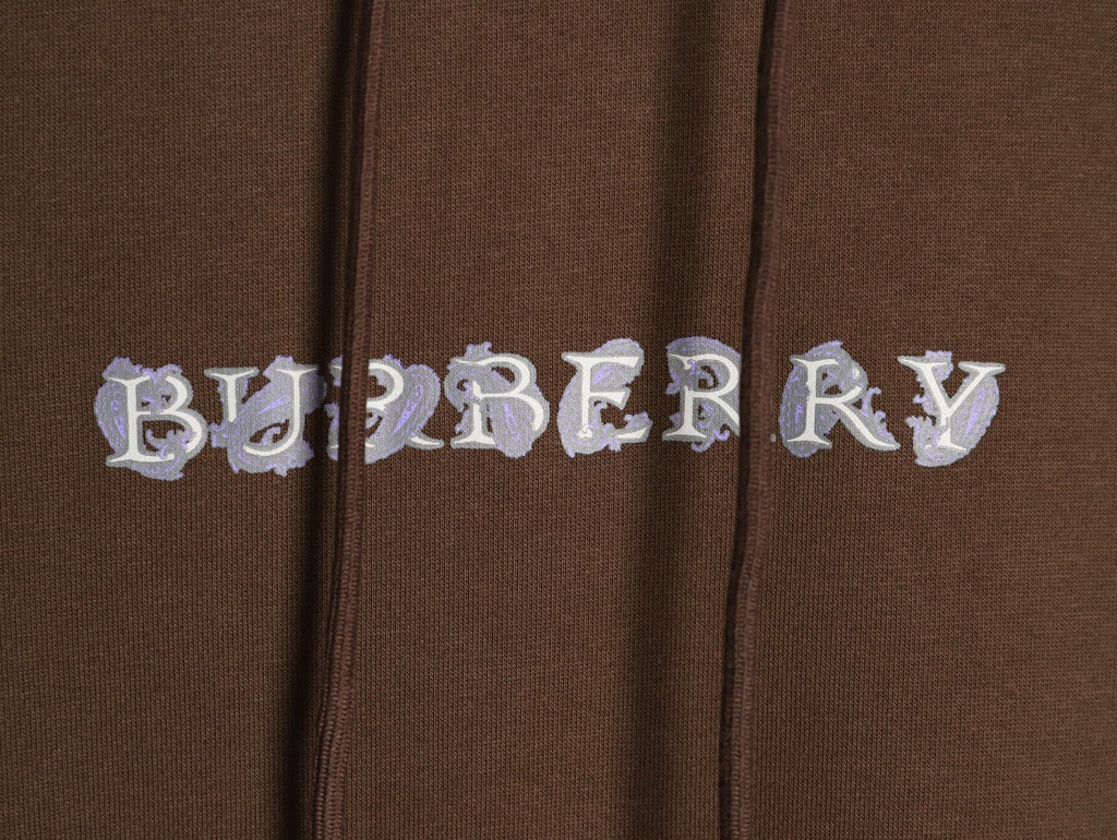 Burberry 25FW Logo-Print Pullover Hoodie - Dark Brown